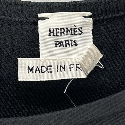 HERMES エルメス ブラック 21SS Hリフトプレート ブラウス トップス