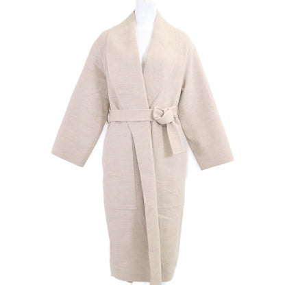 HERMES 【Excellent Condition/Official Domestic Item/23AW】3E0108DZ 100% Cashmere Belted Shawl-Collar Wrap Coat