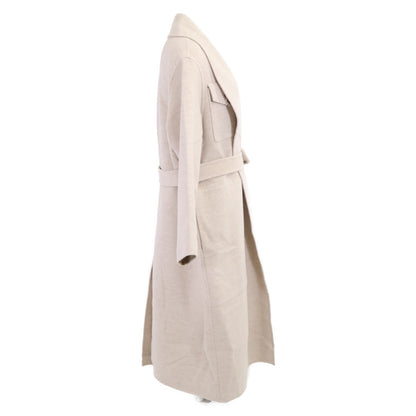HERMES 【Excellent Condition/Official Domestic Item/23AW】3E0108DZ 100% Cashmere Belted Shawl-Collar Wrap Coat