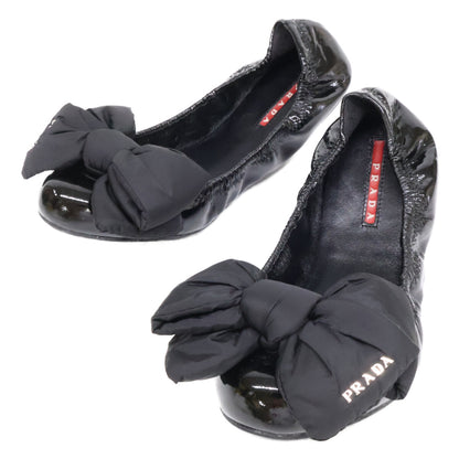 PRADA SPORT プラダスポーツ 【美品】3F5083 パテント ナイロンリボン バレエ フラットシューズ シューズ