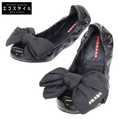 PRADA SPORT プラダスポーツ 【美品】3F5083 パテント ナイロンリボン バレエ フラットシューズ シューズ