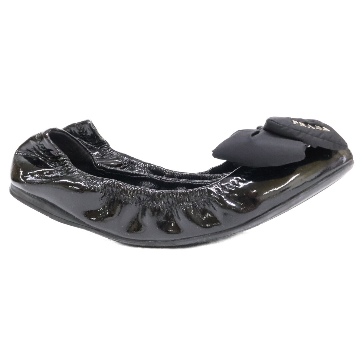 PRADA SPORT プラダスポーツ 【美品】3F5083 パテント ナイロンリボン バレエ フラットシューズ シューズ