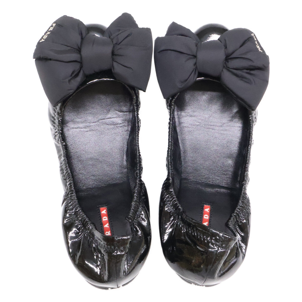 PRADA SPORT プラダスポーツ 【美品】3F5083 パテント ナイロンリボン バレエ フラットシューズ シューズ