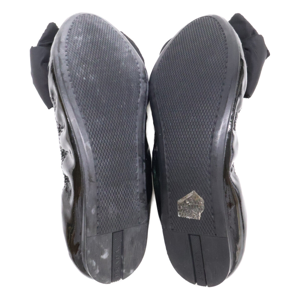 PRADA SPORT プラダスポーツ 【美品】3F5083 パテント ナイロンリボン バレエ フラットシューズ シューズ