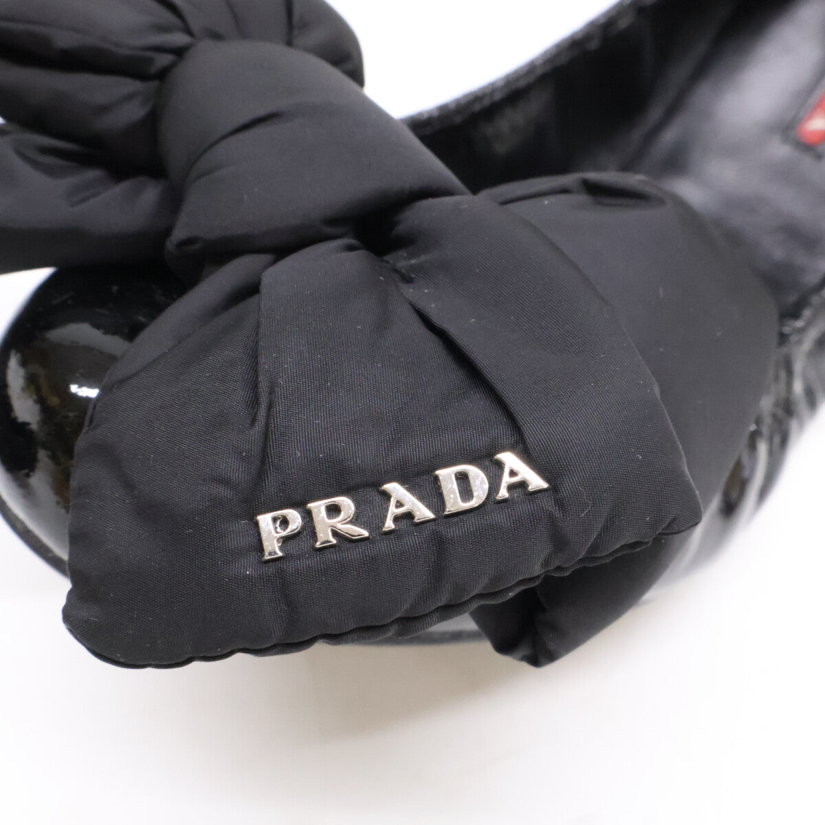 PRADA SPORT プラダスポーツ 【美品】3F5083 パテント ナイロンリボン バレエ フラットシューズ シューズ