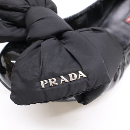 PRADA SPORT プラダスポーツ 【美品】3F5083 パテント ナイロンリボン バレエ フラットシューズ シューズ