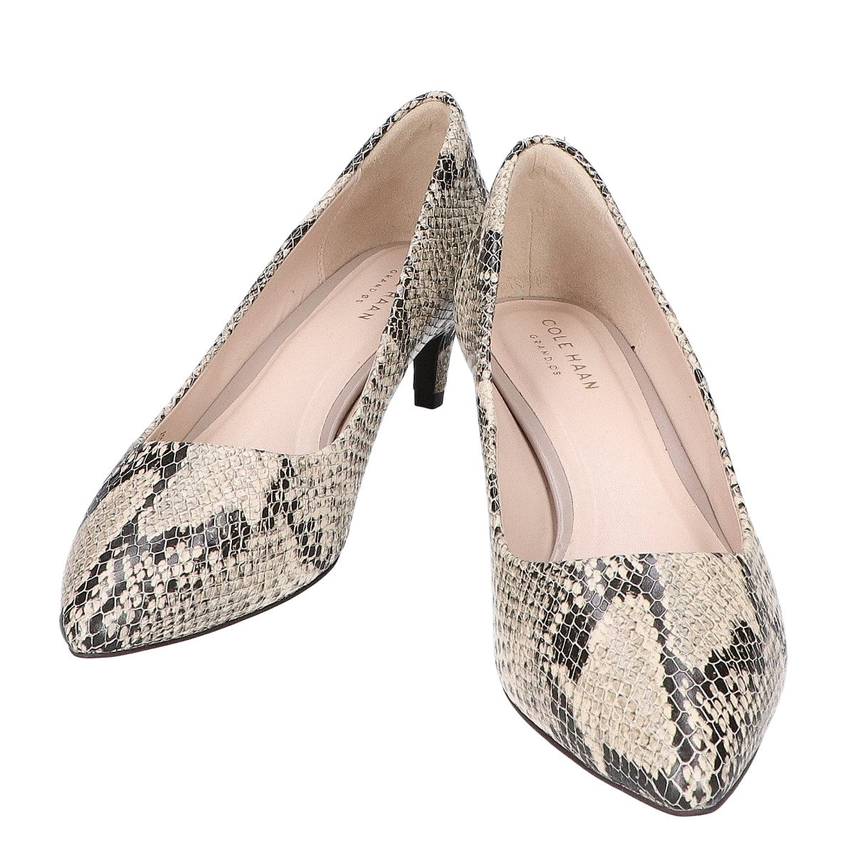 COLE HAAN コールハーン 【美品】K16-BR W05365 アメリア グランド プリント 型押しレザー ポインテッドトゥ パンプス シューズ