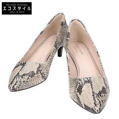 COLE HAAN コールハーン 【美品】K16-BR W05365 アメリア グランド プリント 型押しレザー ポインテッドトゥ パンプス シューズ