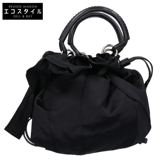 JILSANDER ジルサンダー 【美品】サテンｘレザー 巾着バッグ/ ハンドバッグ