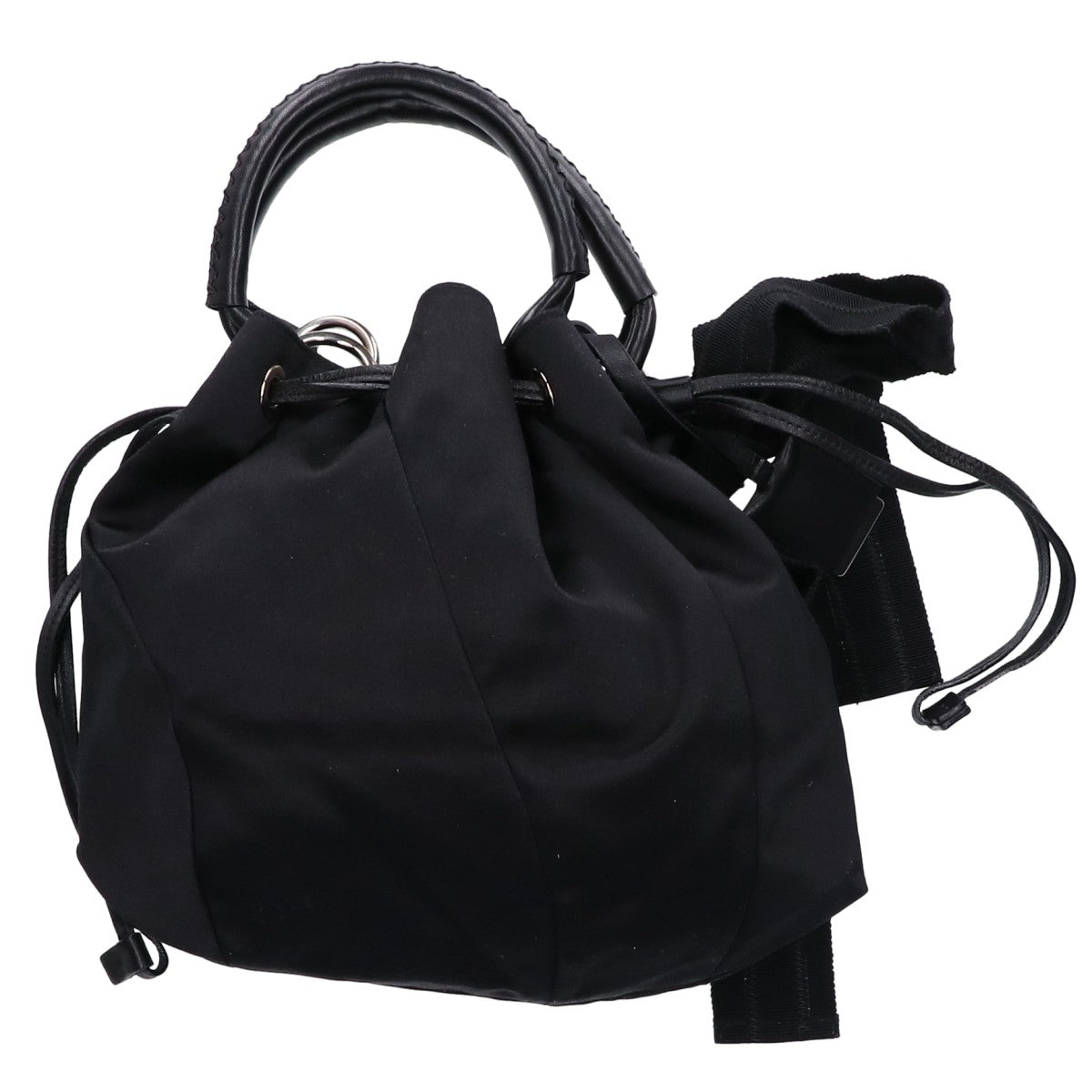 JILSANDER ジルサンダー 【美品】サテンｘレザー 巾着バッグ/ ハンドバッグ