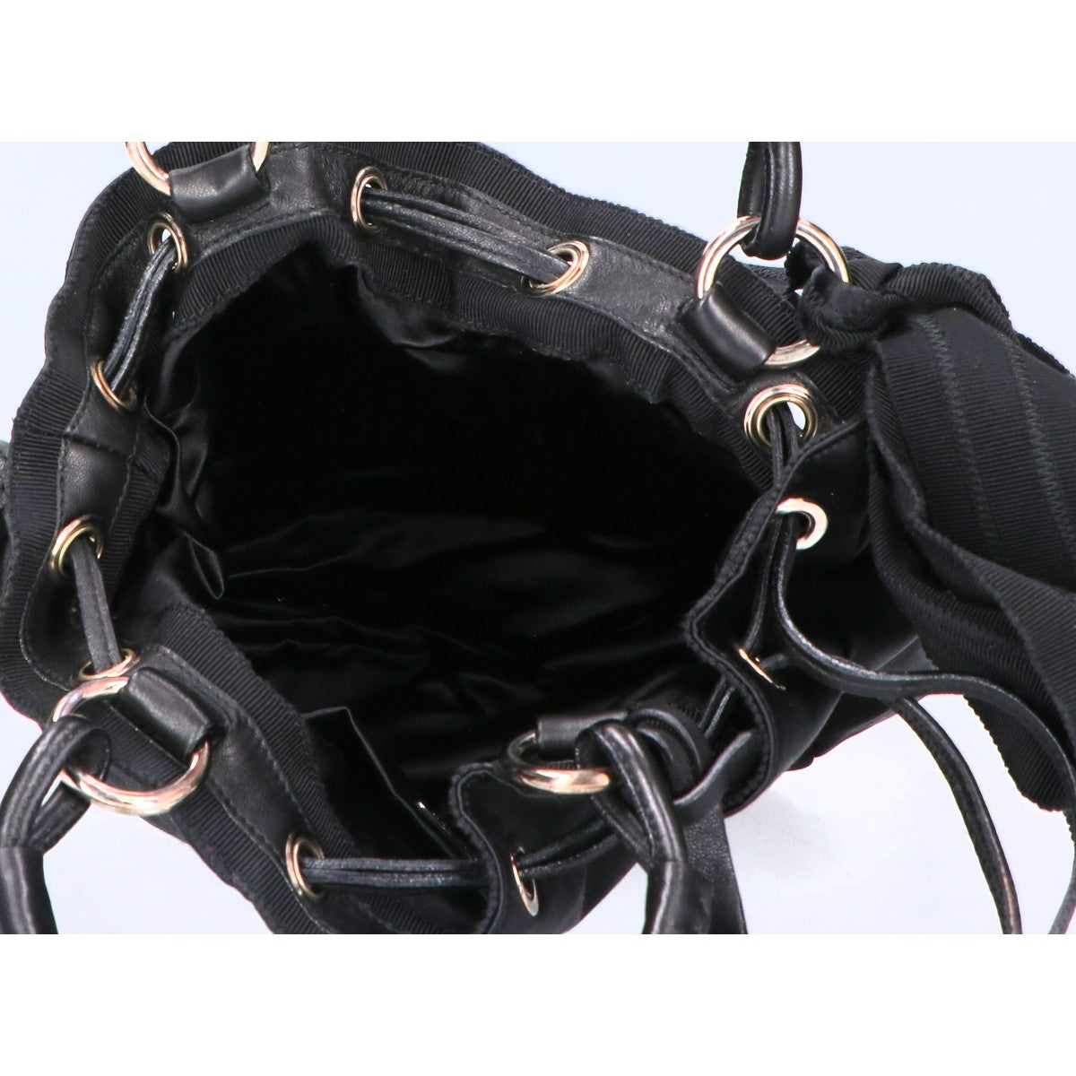 JILSANDER ジルサンダー 【美品】サテンｘレザー 巾着バッグ/ ハンドバッグ
