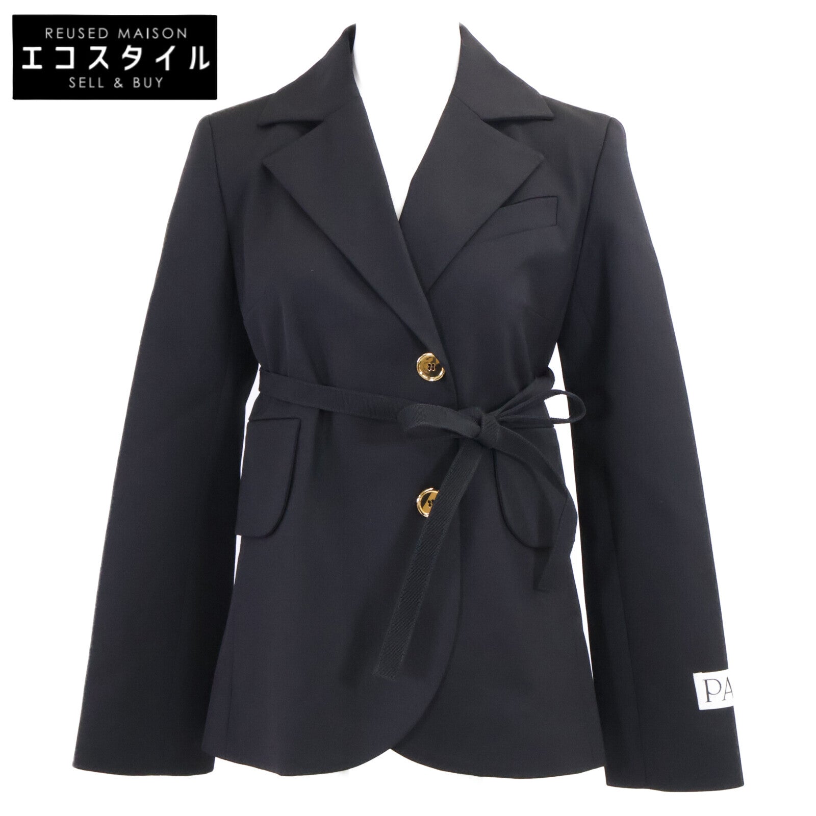 PATOU 【New】JA0540103999B Sustainable Wool-Twill Belted Jacket