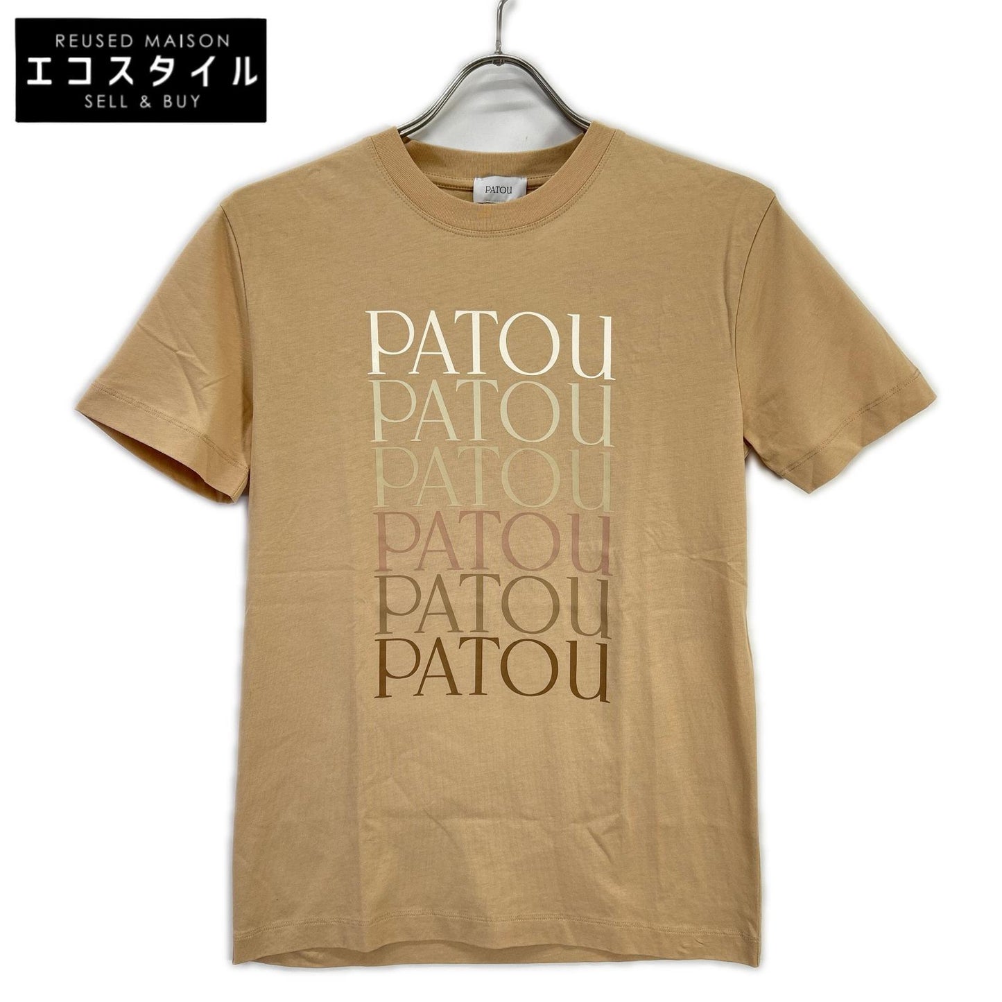 PATOU パトゥ ベージュ グラデーション ロゴ 半袖Tシャツ トップス
