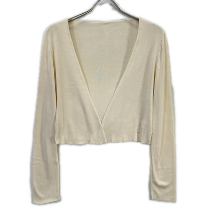 FOXEY フォクシー 39306-KSJFZ403D ホワイト シルクニット クロップドカーディガン トップス