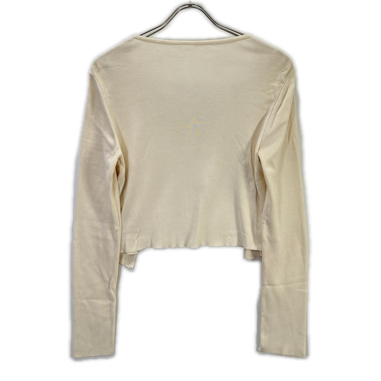 FOXEY フォクシー 39306-KSJFZ403D ホワイト シルクニット クロップドカーディガン トップス