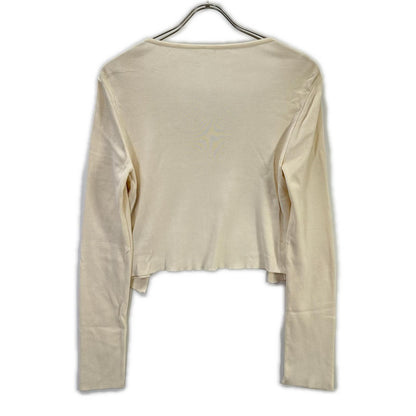 FOXEY フォクシー 39306-KSJFZ403D ホワイト シルクニット クロップドカーディガン トップス