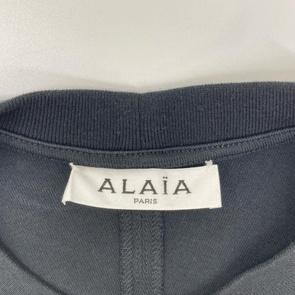 ALAIA アライア AA9H02911J107 ブラック ロゴプリント ワイドスリーブ Tシャツ トップス