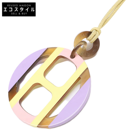 HERMES エルメス 新品同様 バッファローホーン H EQUIPE Hロゴ ペンダント ネックレス