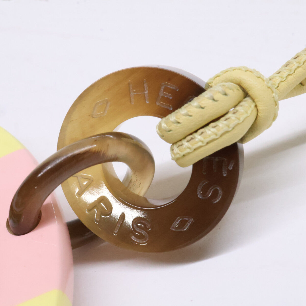 HERMES エルメス 新品同様 バッファローホーン H EQUIPE Hロゴ ペンダント ネックレス