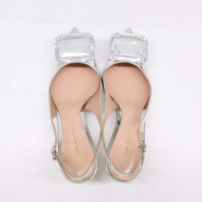 Gianvito Rossi ジャンヴィト・ロッシ 【美品】95428 JAIPUR SLING 55 ビジューポイント スリングバックパンプス シューズ