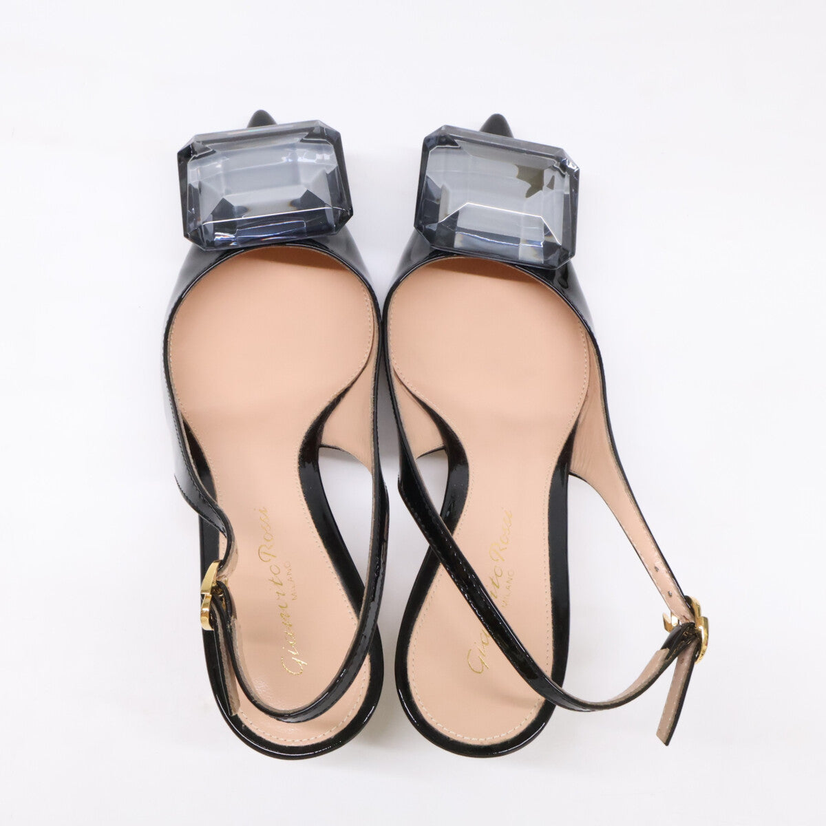 Gianvito Rossi ジャンヴィト・ロッシ 95428 JAIPUR SLING 55 ビジューポイント スリングバックパンプス シューズ