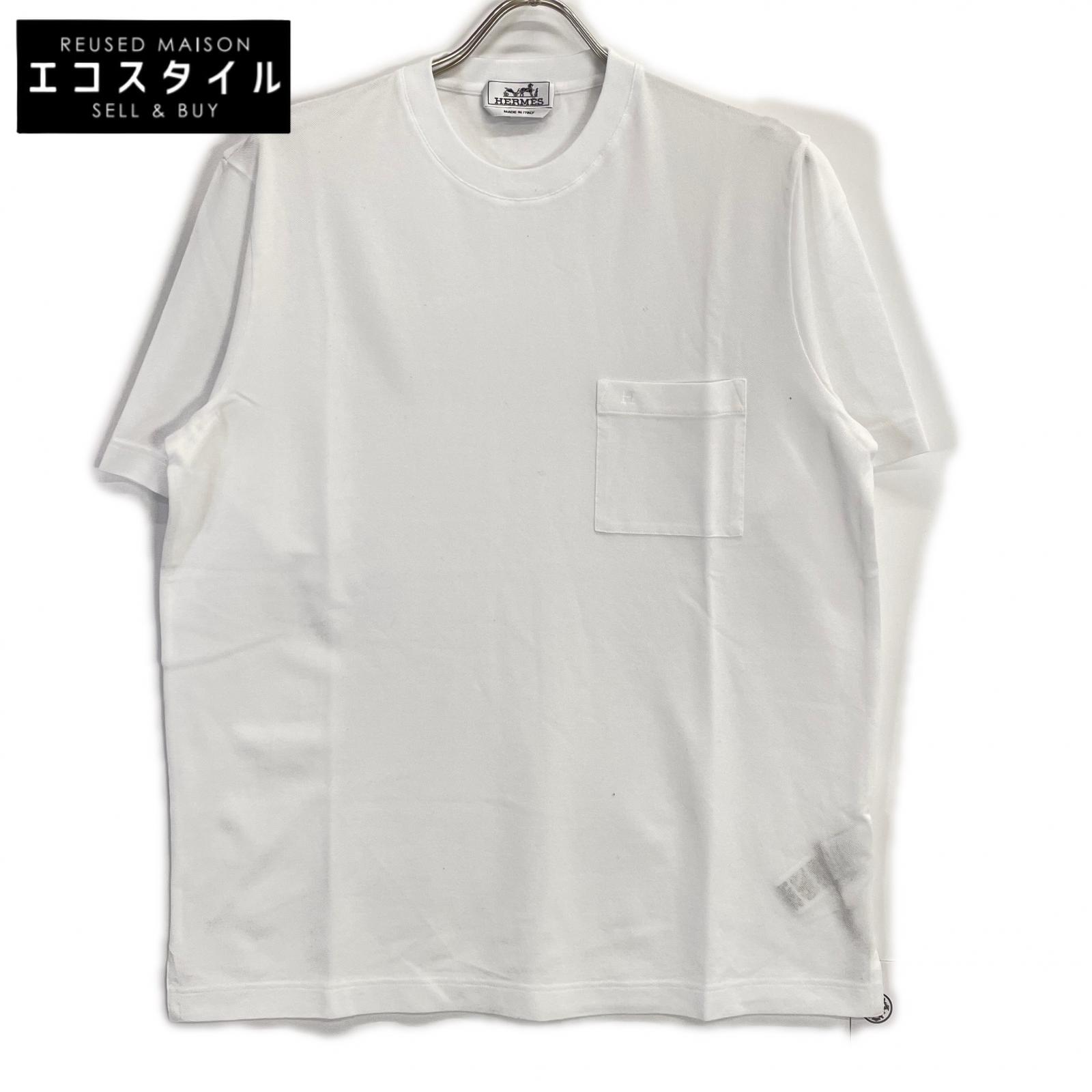HERMES エルメス 19SS ホワイト H刺繍 半袖 Tシャツ トップス