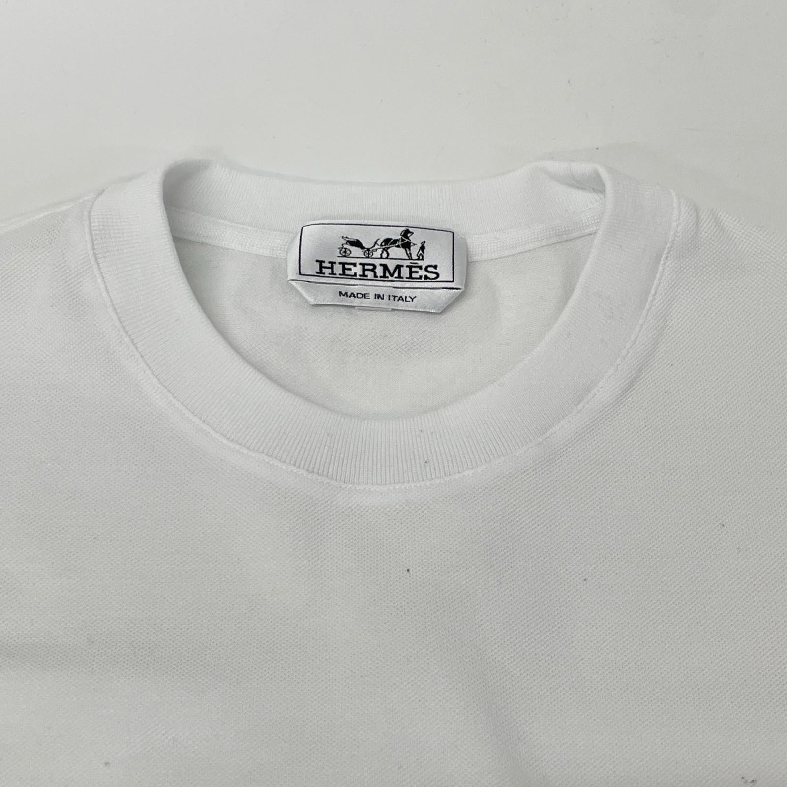 HERMES エルメス 19SS ホワイト H刺繍 半袖 Tシャツ トップス