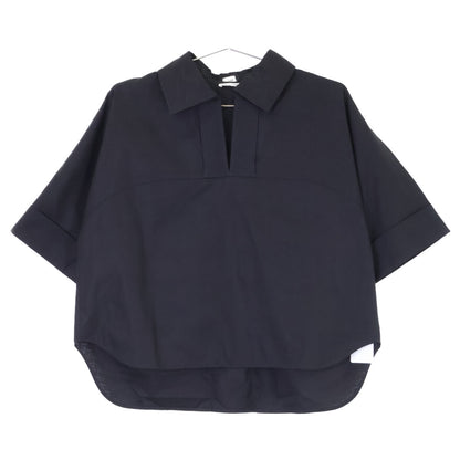 HERMES エルメス 【新品同様/国内正規/26年製】6E0631DB Cropped polo blouse モザイク クロップド 半袖ブラウス トップス
