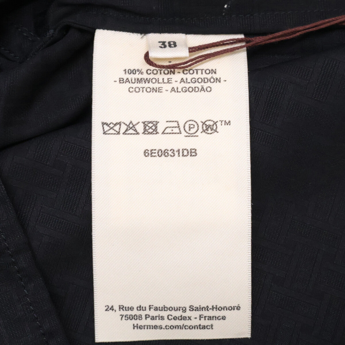 HERMES エルメス 【新品同様/国内正規/26年製】6E0631DB Cropped polo blouse モザイク クロップド 半袖ブラウス トップス
