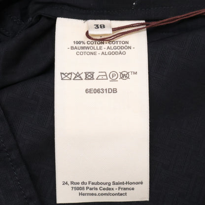 HERMES エルメス 【新品同様/国内正規/26年製】6E0631DB Cropped polo blouse モザイク クロップド 半袖ブラウス トップス
