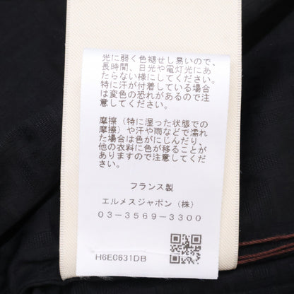 HERMES エルメス 【新品同様/国内正規/26年製】6E0631DB Cropped polo blouse モザイク クロップド 半袖ブラウス トップス