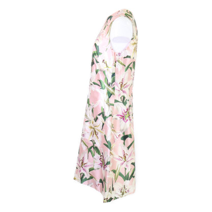 DOLCE&GABBANA ドルチェアンドガッバーナ 【美品/国内正規】F6A6AT HS149 フラワー総柄 シルク ノースリーブ ワンピース