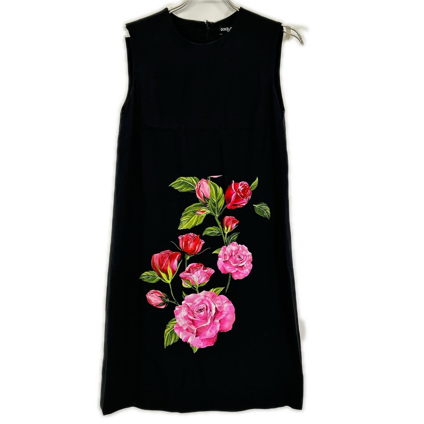 DOLCE&GABBANA ドルチェアンドガッバーナ F6ST0T FSRIF ブラック ローズプリント ドレス ワンピース
