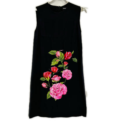 DOLCE&GABBANA ドルチェアンドガッバーナ F6ST0T FSRIF ブラック ローズプリント ドレス ワンピース