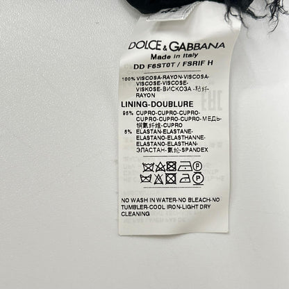 DOLCE&GABBANA ドルチェアンドガッバーナ F6ST0T FSRIF ブラック ローズプリント ドレス ワンピース