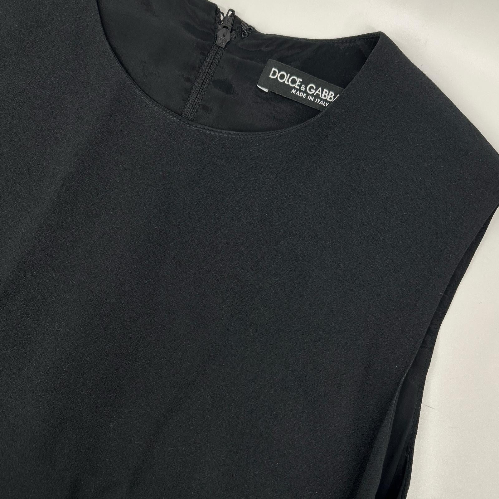 DOLCE&GABBANA ドルチェアンドガッバーナ F6ST0T FSRIF ブラック ローズプリント ドレス ワンピース