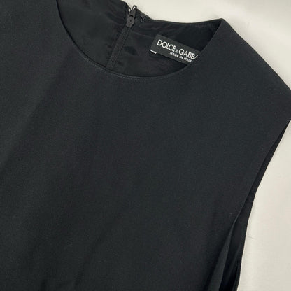 DOLCE&GABBANA ドルチェアンドガッバーナ F6ST0T FSRIF ブラック ローズプリント ドレス ワンピース