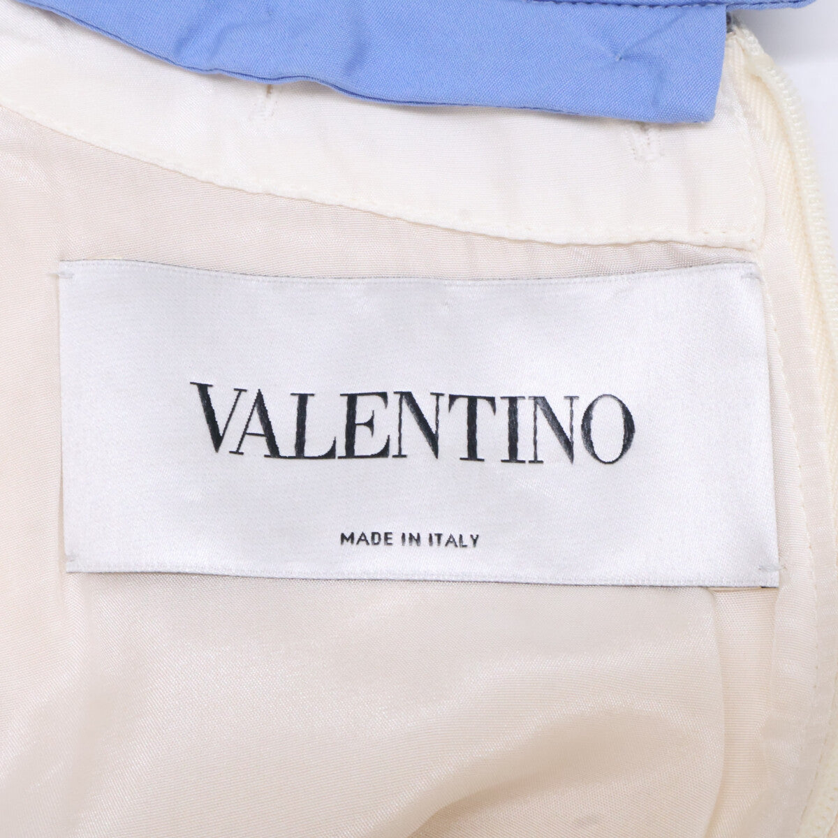 VALENTINO ヴァレンティノ 【美品/国内正規】RB3VAKG71CF フラワーアップリケ 付け襟 半袖 ワンピース