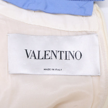 VALENTINO ヴァレンティノ 【美品/国内正規】RB3VAKG71CF フラワーアップリケ 付け襟 半袖 ワンピース