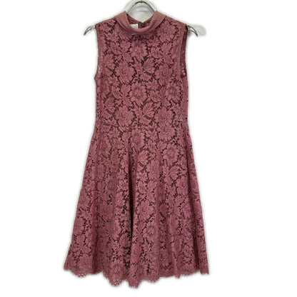 VALENTINO ヴァレンティノ NB3VAEC01EC ピンク レーヨン フラワー コード レース ワンピース ワンピース