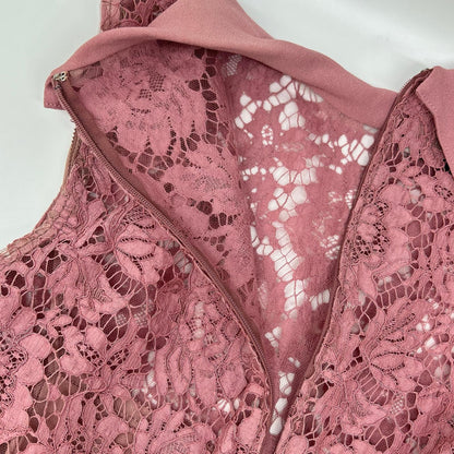 VALENTINO ヴァレンティノ NB3VAEC01EC ピンク レーヨン フラワー コード レース ワンピース ワンピース