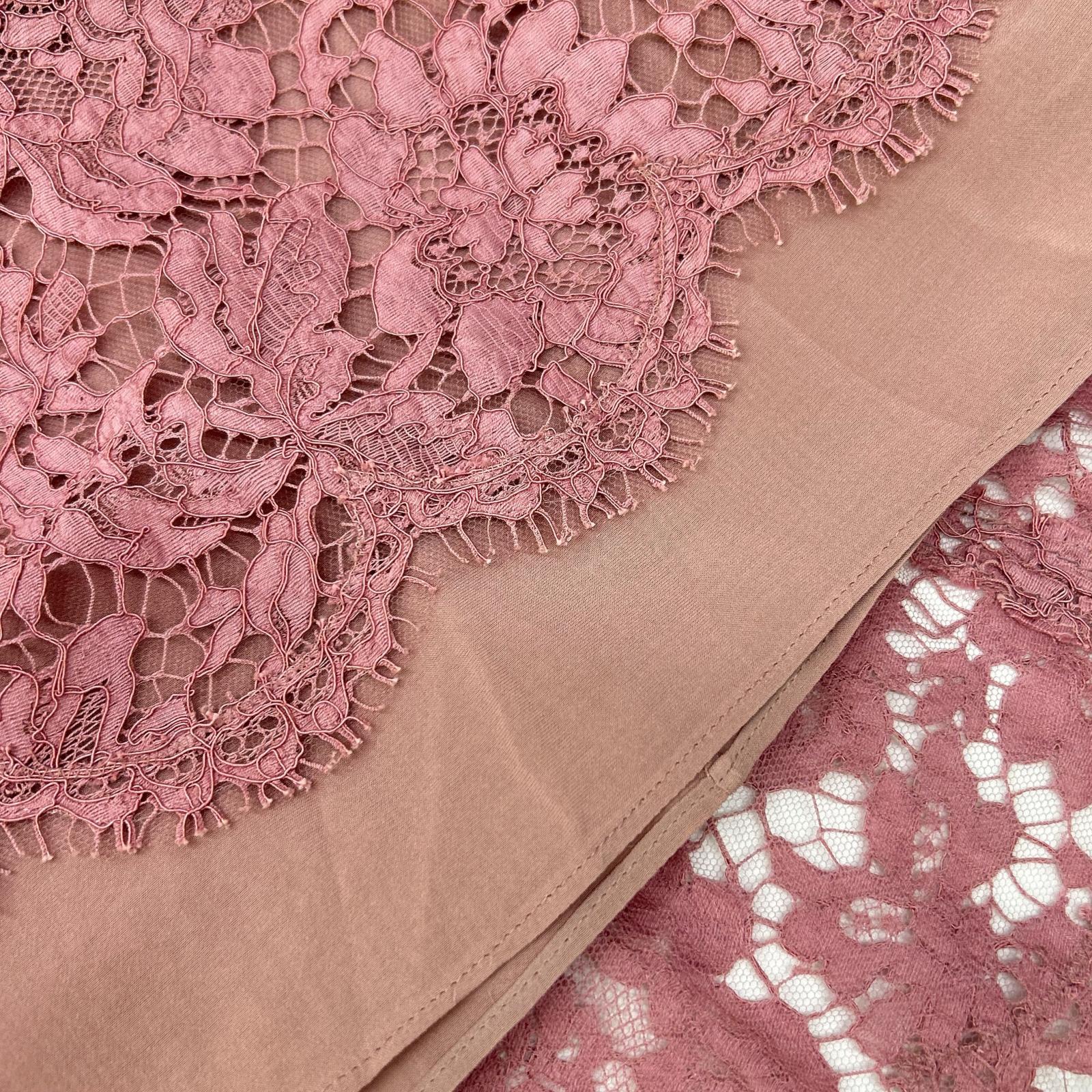 VALENTINO ヴァレンティノ NB3VAEC01EC ピンク レーヨン フラワー コード レース ワンピース ワンピース