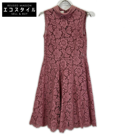 VALENTINO ヴァレンティノ NB3VAEC01EC ピンク レーヨン フラワー コード レース ワンピース ワンピース