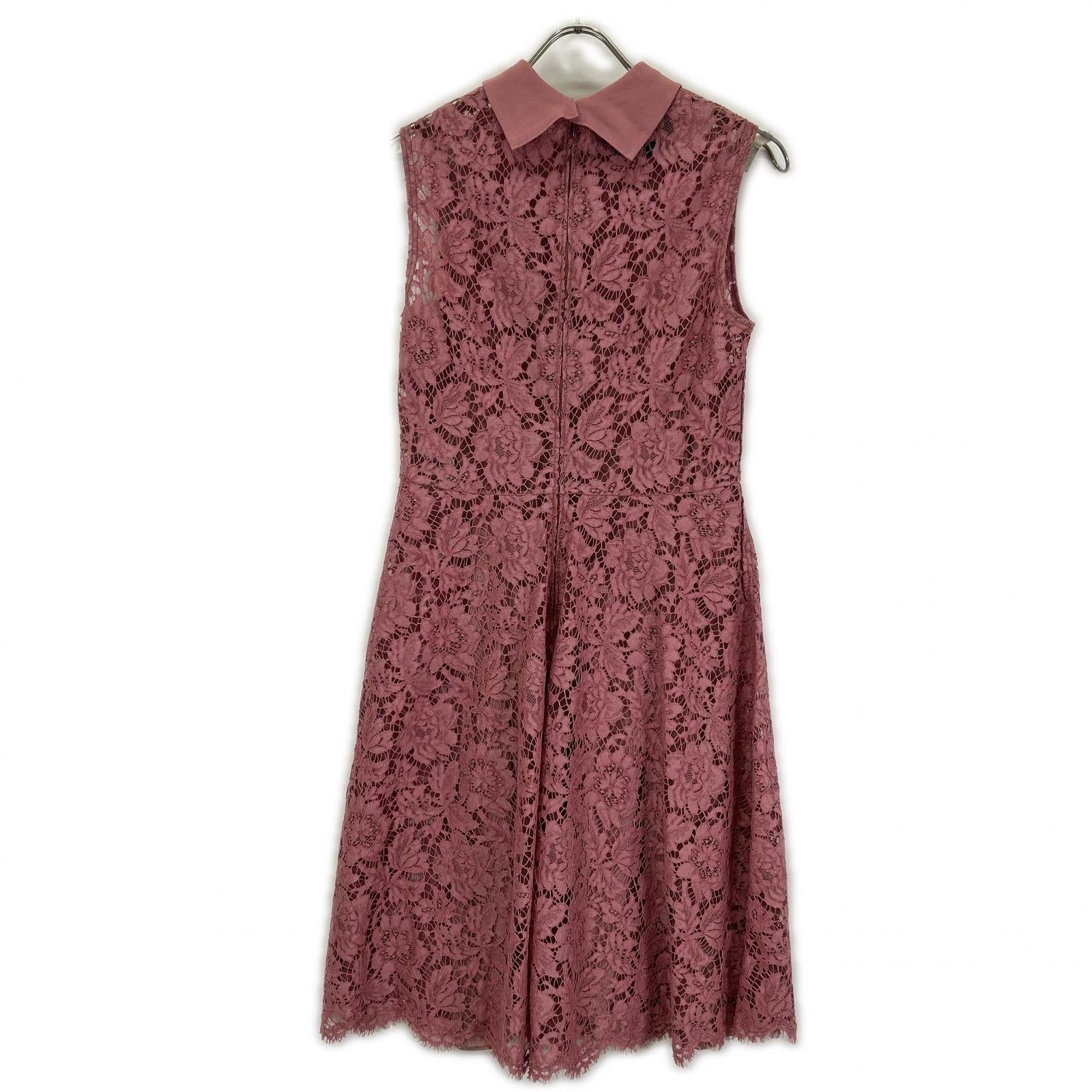 VALENTINO ヴァレンティノ NB3VAEC01EC ピンク レーヨン フラワー コード レース ワンピース ワンピース