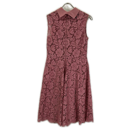 VALENTINO ヴァレンティノ NB3VAEC01EC ピンク レーヨン フラワー コード レース ワンピース ワンピース