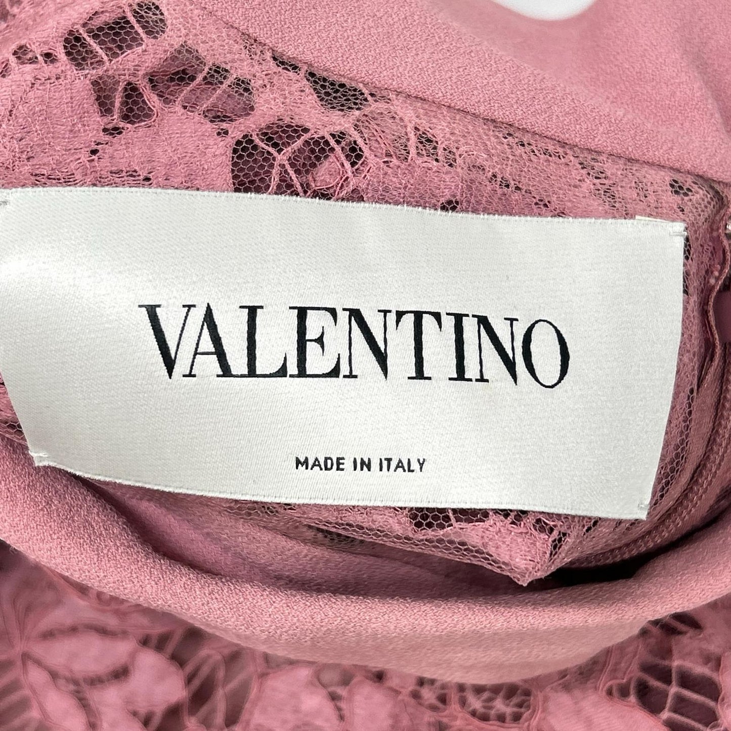 VALENTINO ヴァレンティノ NB3VAEC01EC ピンク レーヨン フラワー コード レース ワンピース ワンピース