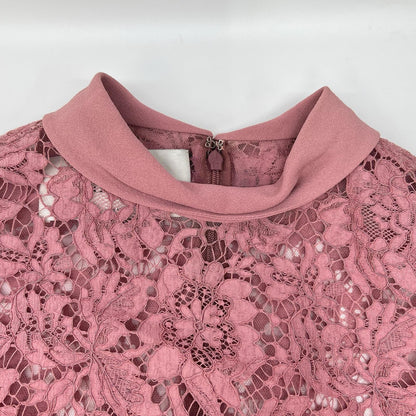 VALENTINO ヴァレンティノ NB3VAEC01EC ピンク レーヨン フラワー コード レース ワンピース ワンピース