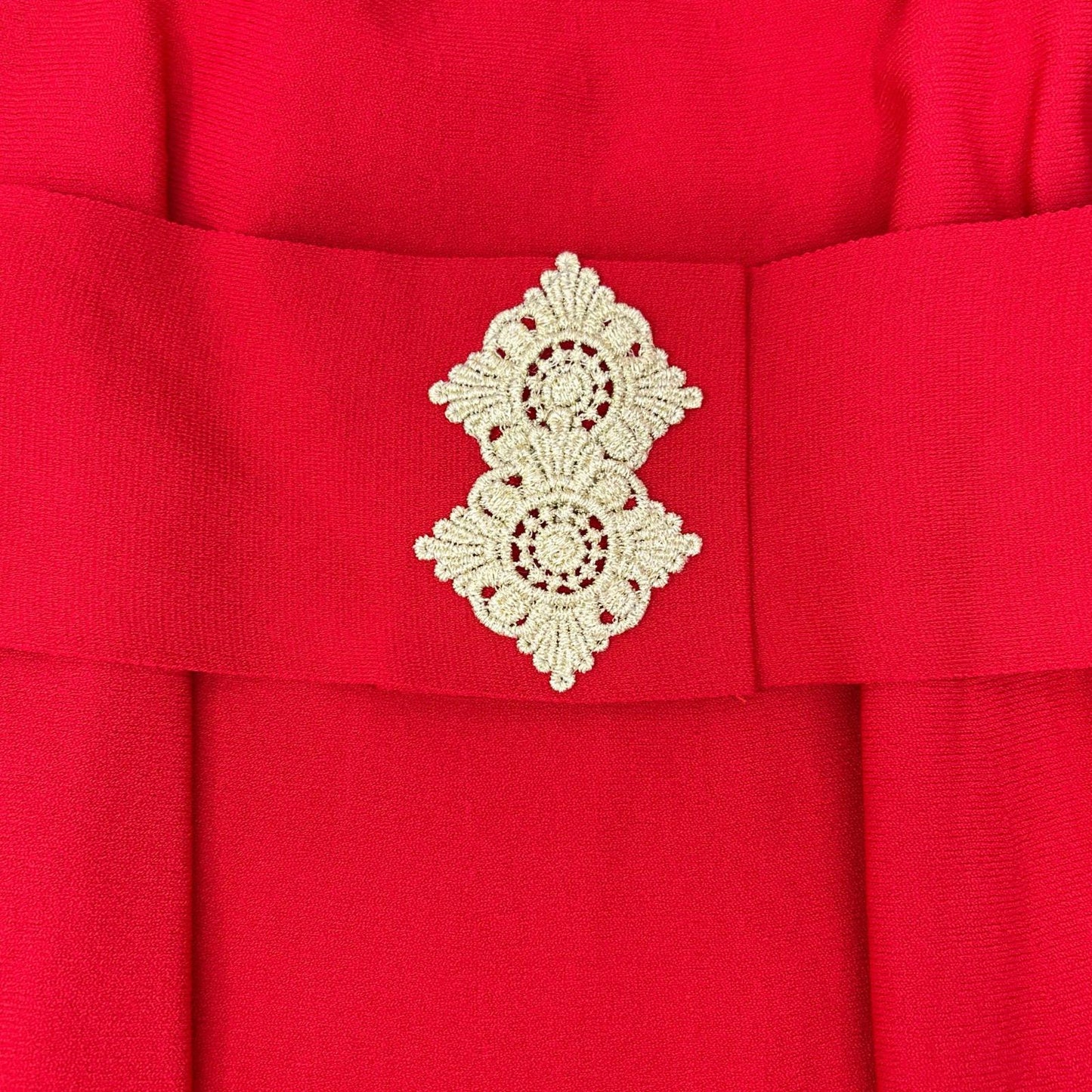 VALENTINO ヴァレンティノ PB0KD060407 レッド Aライン サイドレース ツートーン ニットドレス ワンピース