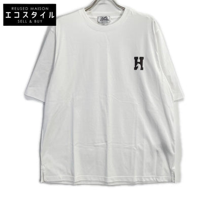 HERMES エルメス ホワイト HCheval レザーミニパッチ Tシャツ トップス