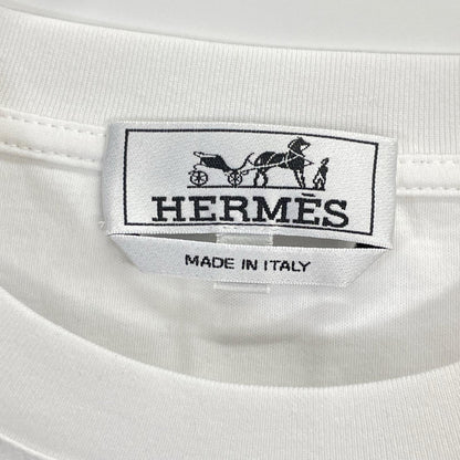HERMES エルメス ホワイト HCheval レザーミニパッチ Tシャツ トップス